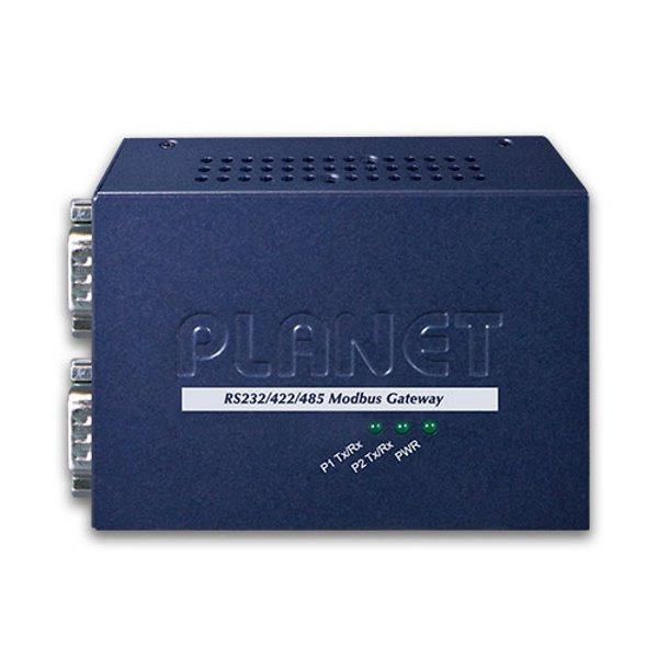 Planet MODBUS brána RS-232/422/485 na IP, 2x COM, 100Base-TX, RTU/ACSII, -10až+60°C, 5VDC