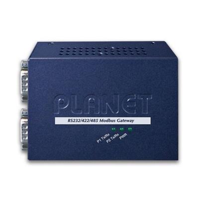 Planet MODBUS brána RS-232/422/485 na IP, 2x COM, 100Base-TX, RTU/ACSII, -10až+60°C, 5VDC