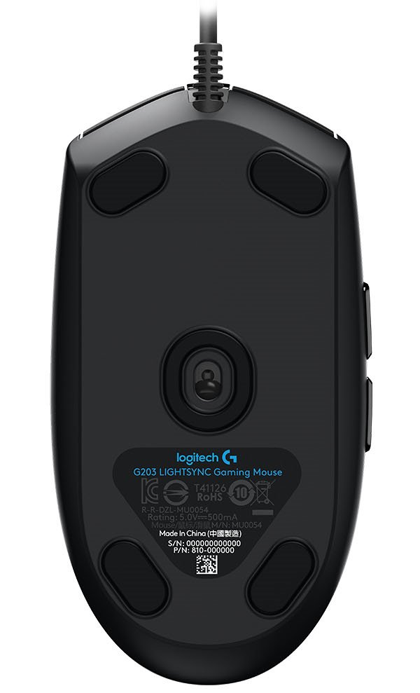 Logitech herní myš G203 LIGHTSYNC/ optická/ 6 tlačítek/ 8000dpi/ USB/ černá