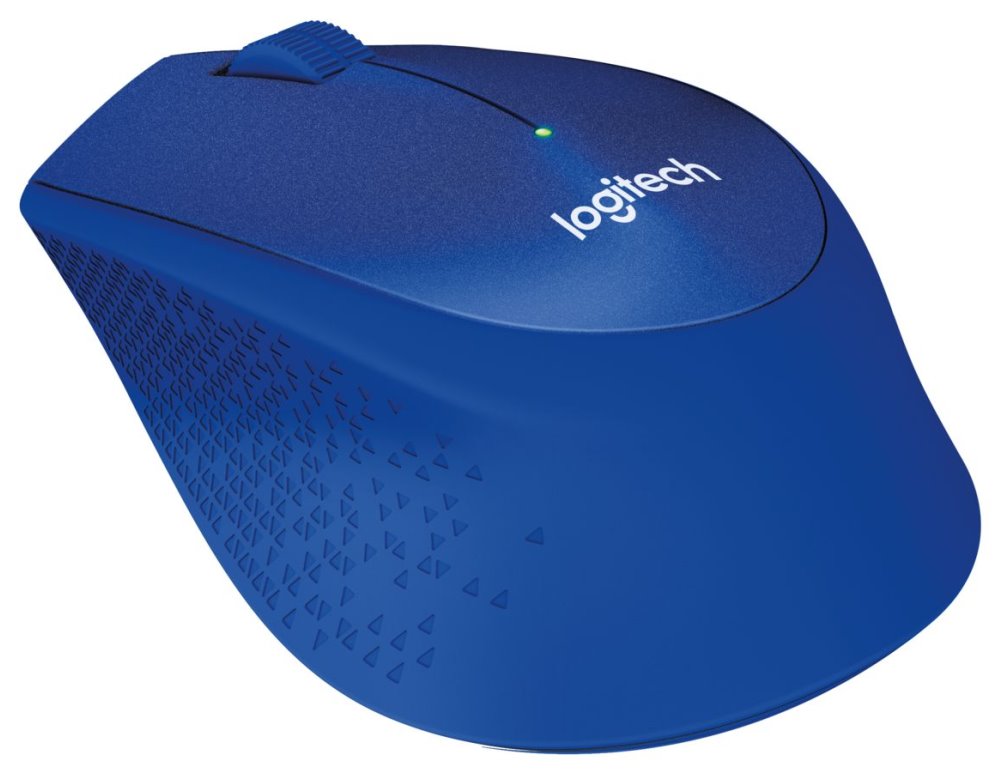Logitech myš M330 Silent Plus/ bezdrátová/ 3 tlačítka/ 1000dpi/ USB/ modrá