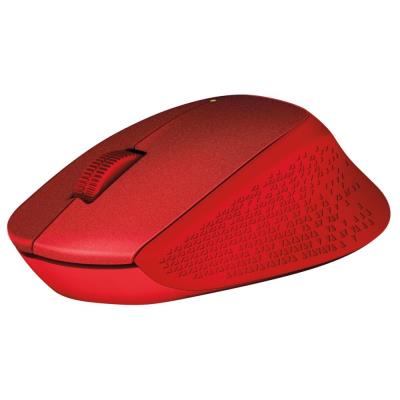 Logitech myš Wireless M330 Silent Plus / optická / bezdrátová / 3 tlačítka / červená