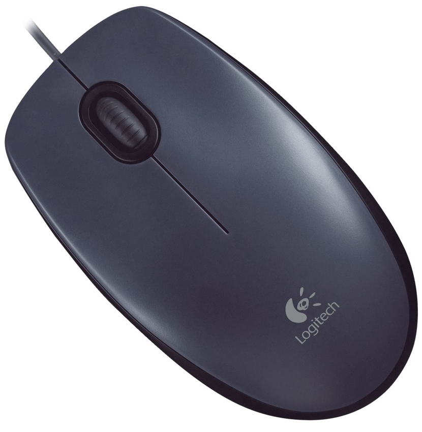 Logitech myš M100/ 3 tlačítka/ 1000dpi/ USB/ šedá