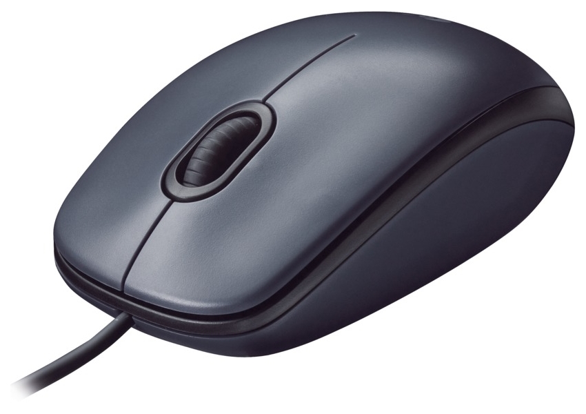 Logitech myš M100/ 3 tlačítka/ 1000dpi/ USB/ šedá