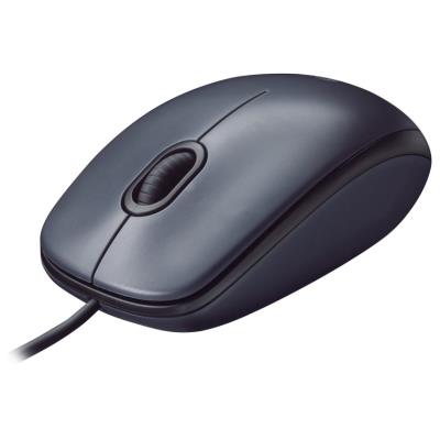 Logitech myš M100/ 3 tlačítka/ 1000dpi/ USB/ šedá