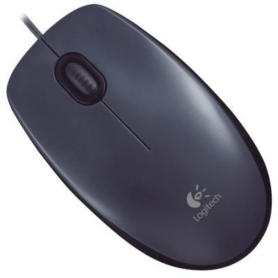 Logitech myš M100/ 3 tlačítka/ 1000dpi/ USB/ šedá