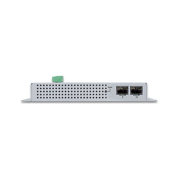 Planet WGS-5225-8P2SV plochý L3 switch, 8x1Gb, 2x2.5Gb SFP, PoE 30/240W, 48-56VDC, -20~70°C, IP30, fanless, touch LCD