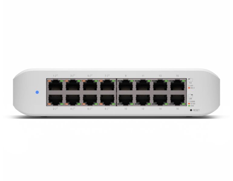 Ubiquiti UniFi Switch Lite 16 PoE - 16x GbE, 8x PoE+ (PoE budget 45W)