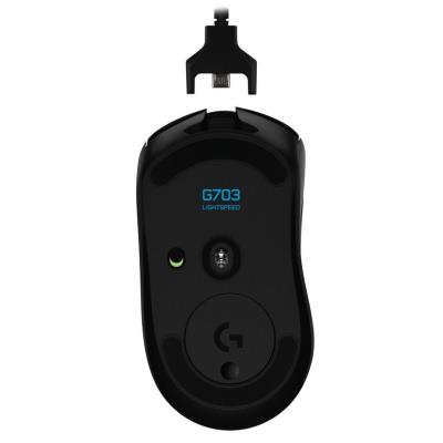 Logitech herní myš G703 LIGHTSPEED/ bezdrátová/ optická/ 6 tlačítek/ 16000dpi/ USB/ černá