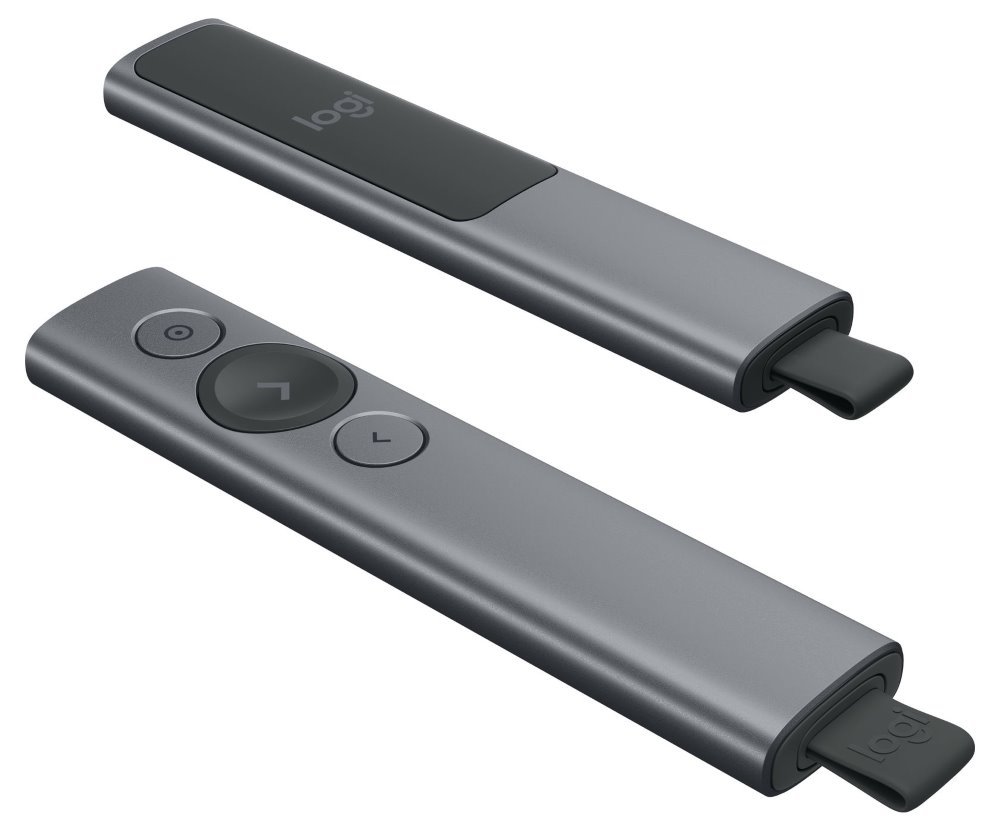 Logitech prezentér SPOTLIGHT PLUS/ bezdrátový/ Bluetooth/ šedý