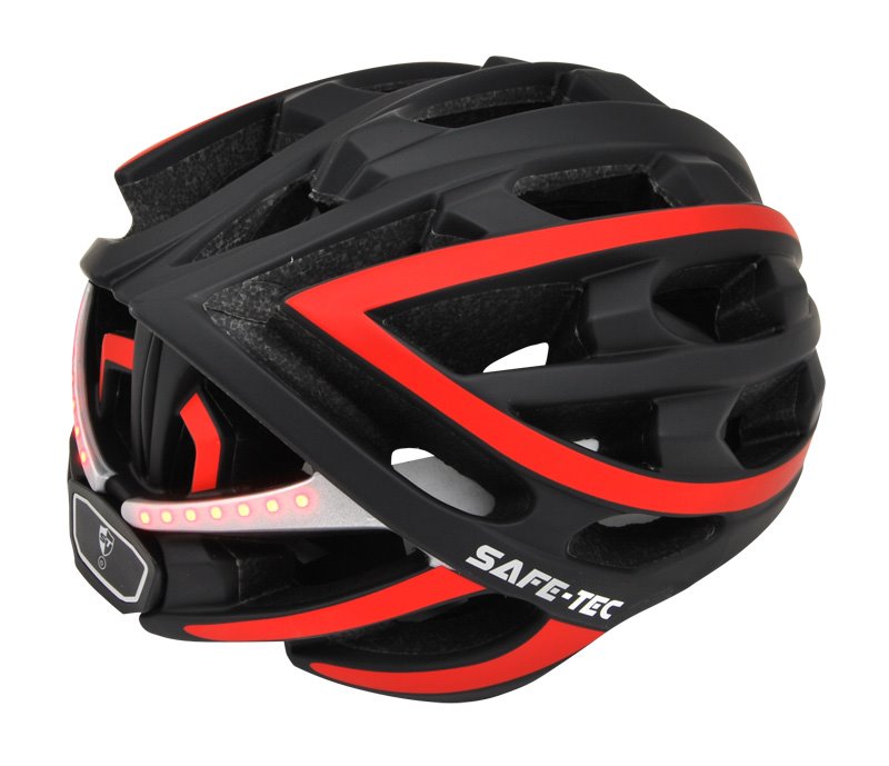 SAFE-TEC Chytrá helma/ TYR Black-Red S