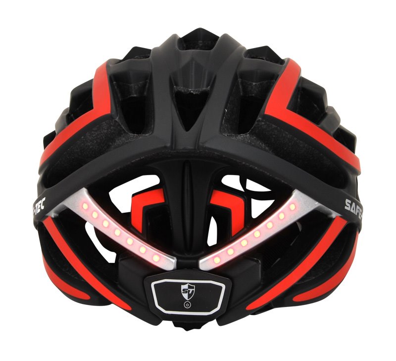 SAFE-TEC Chytrá helma/ TYR Black-Red XL