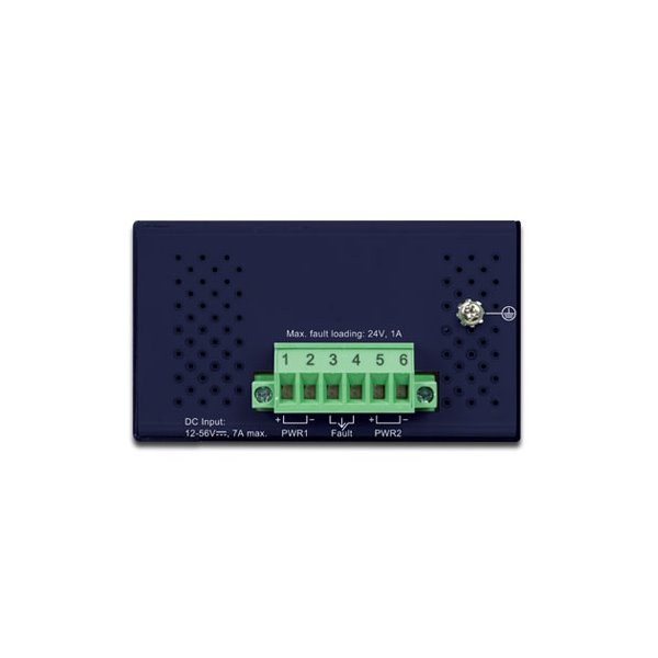 Planet Průmyslový PoE switch, 5x1Gb, 4x PoE 802.3at 36/120W, -40až75°C, dual 12-56VDC, IP40, fanless