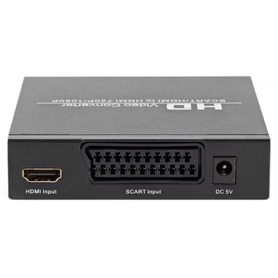 NEDIS převodník/ SCART + HDMI vstup - HDMI výstup/ Full HD/ antracit