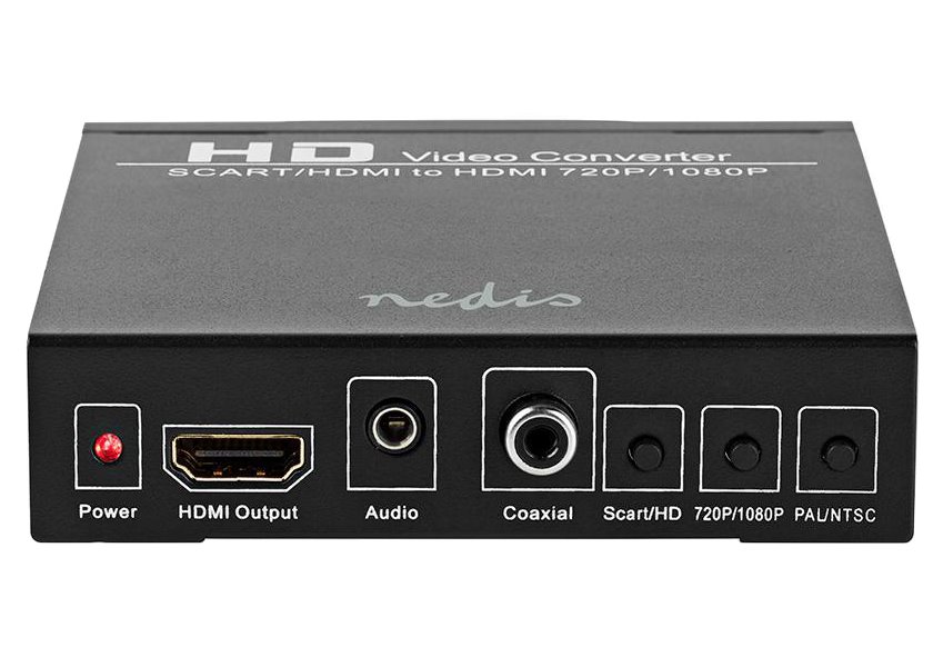 NEDIS převodník/ SCART + HDMI vstup - HDMI výstup/ Full HD/ antracit