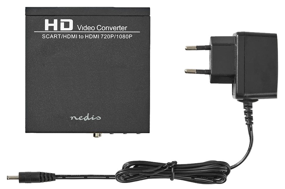 NEDIS převodník/ SCART + HDMI vstup - HDMI výstup/ Full HD/ antracit