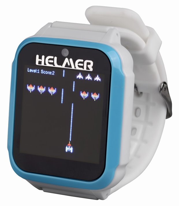 HELMER dětské chytré hodinky KW 801/ 1.54" TFT/ dotykový display/ foto/ video/ 6 her/ micro SD/ čeština/ modro-bílé