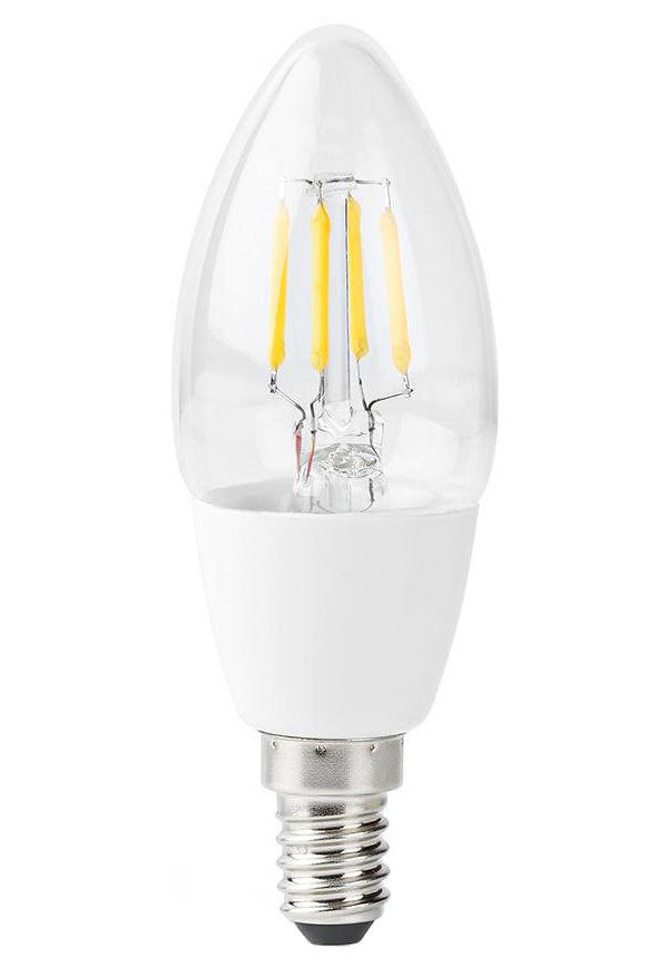 NEDIS Wi-Fi chytrá LED žárovka s vláknem/ E14/ svíčka/ 5W/ 230V/ 400lm/ 2700K/ teplá bílá/ stmívatelná/ čirá