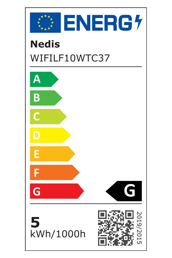 NEDIS Wi-Fi chytrá LED žárovka s vláknem/ E14/ svíčka/ 5W/ 230V/ 400lm/ 2700K/ teplá bílá/ stmívatelná/ čirá