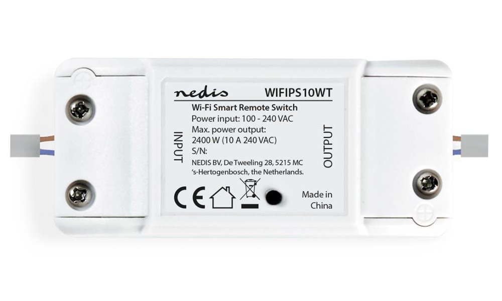 NEDIS Wi-Fi chytrý spínač pro elektrický obvod/ 10A/ Android/ iOS/ Nedis® SmartLife/ bílý