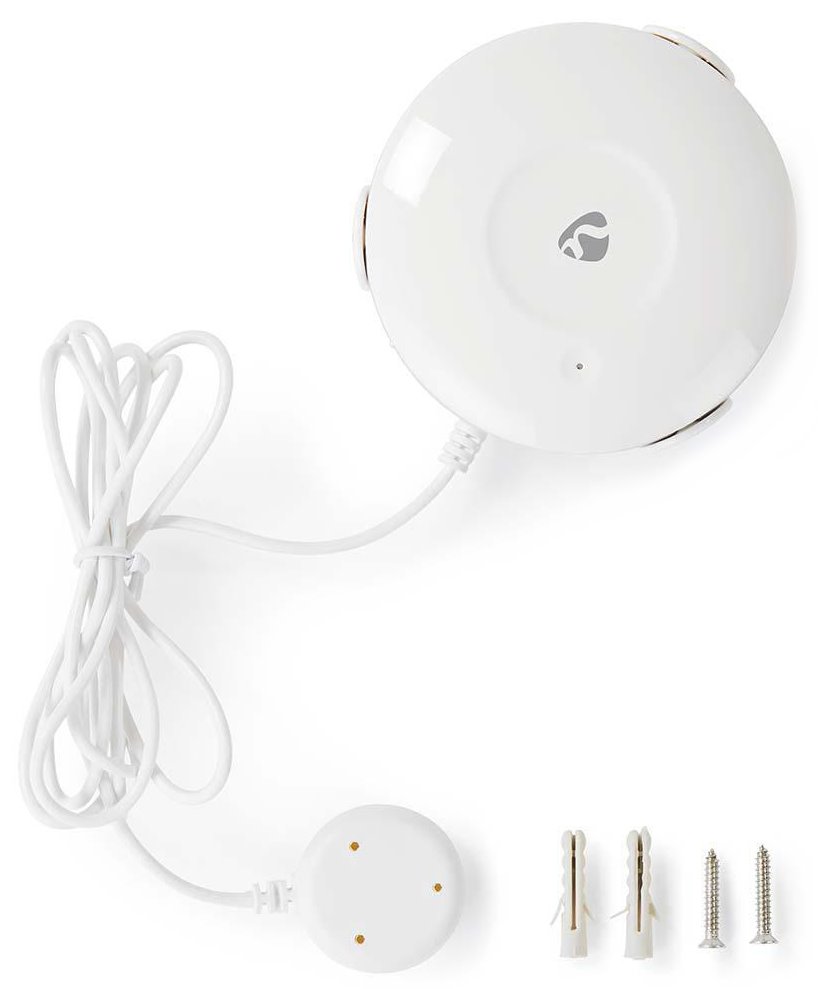 NEDIS Wi-Fi chytrý detektor úniku vody/ napájení z baterie/ hlasitost 50 dB/ Android & iOS/ bílý