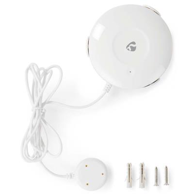 NEDIS Wi-Fi chytrý detektor úniku vody/ napájení z baterie/ hlasitost 50 dB/ Android & iOS/ bílý