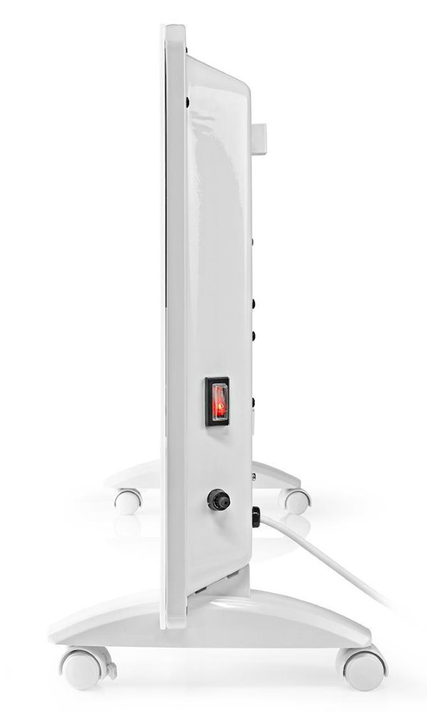 NEDIS Wi-Fi chytré konvekční topné těleso/ termostat/ skleněný přední panel/ IP24/ výkon 2000 W/ bílé