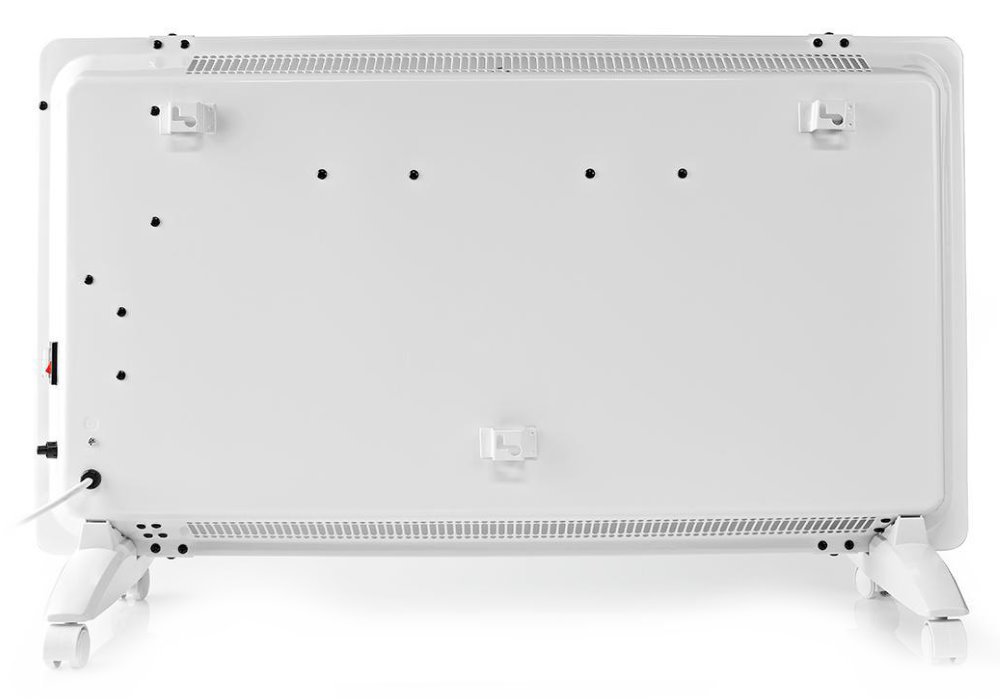 NEDIS Wi-Fi chytré konvekční topné těleso/ termostat/ skleněný přední panel/ IP24/ výkon 2000 W/ bílé
