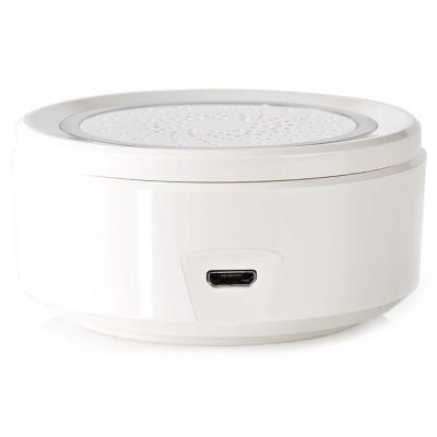 NEDIS Wi-Fi chytrá siréna/ alarm nebo vyzvánění/ hlasitost 85 dB/ micro USB/ bílá