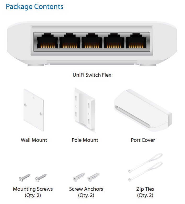 Ubiquiti UniFi Switch Flex - 5x GbE, 1x PoE++ In, 4x PoE Out, venkovní - sada 3ks