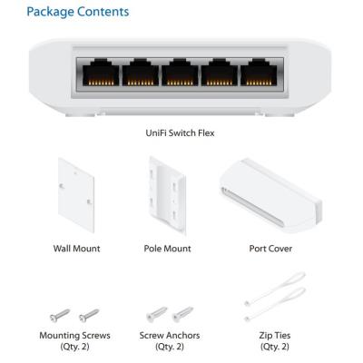 Ubiquiti UniFi Switch Flex - 5x GbE, 1x PoE++ In, 4x PoE Out, venkovní - sada 3ks