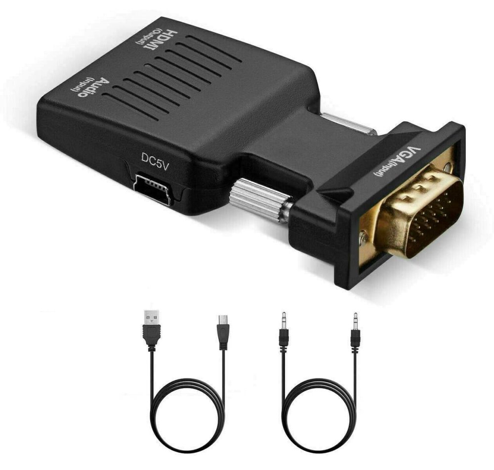 XtendLan Adaptér VGA (M) na HDMI (F), do 1080p,  audio propojením (konektor 3.5mm, F)