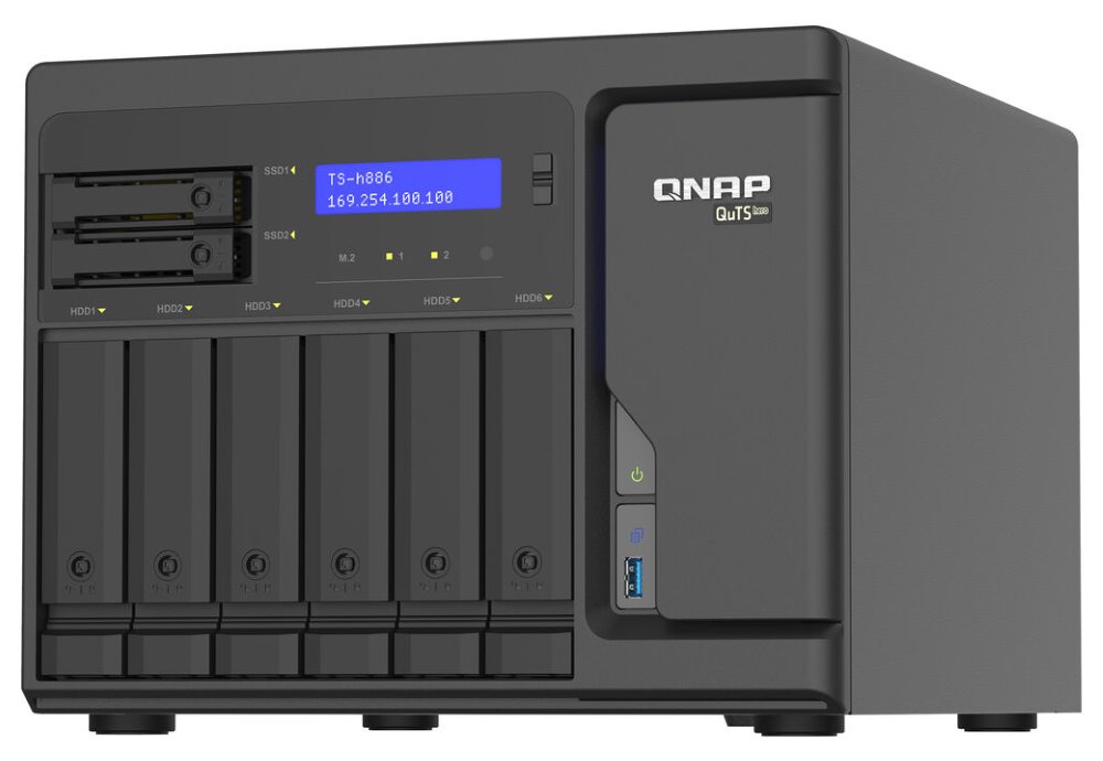 QNAP TS-h886-D1622-16G   Xeon D-1622/2,6-3,2GHz/16GBRAM/6x3,5SATA/2x2,5SATA/2xM.2/4x2,5GbE/3xUSB3.2/2xPCIe