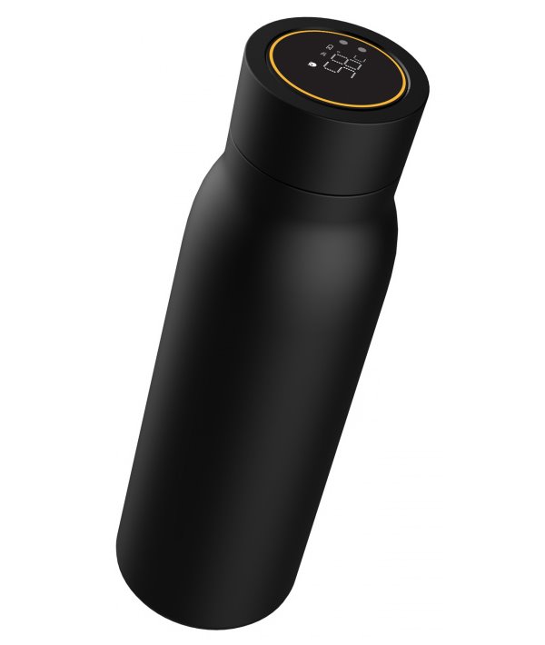 UMAX chytrá láhev Smart Bottle U6 Black/ upozornění na pitný režim/ objem 600ml/ provoz 30 dní/ USB/ ocel