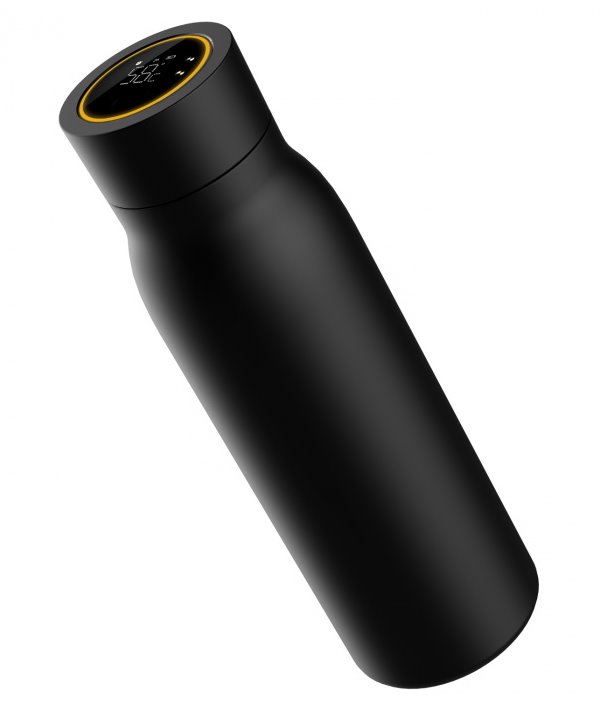 UMAX chytrá láhev Smart Bottle U6 Black/ upozornění na pitný režim/ objem 600ml/ provoz 30 dní/ USB/ ocel
