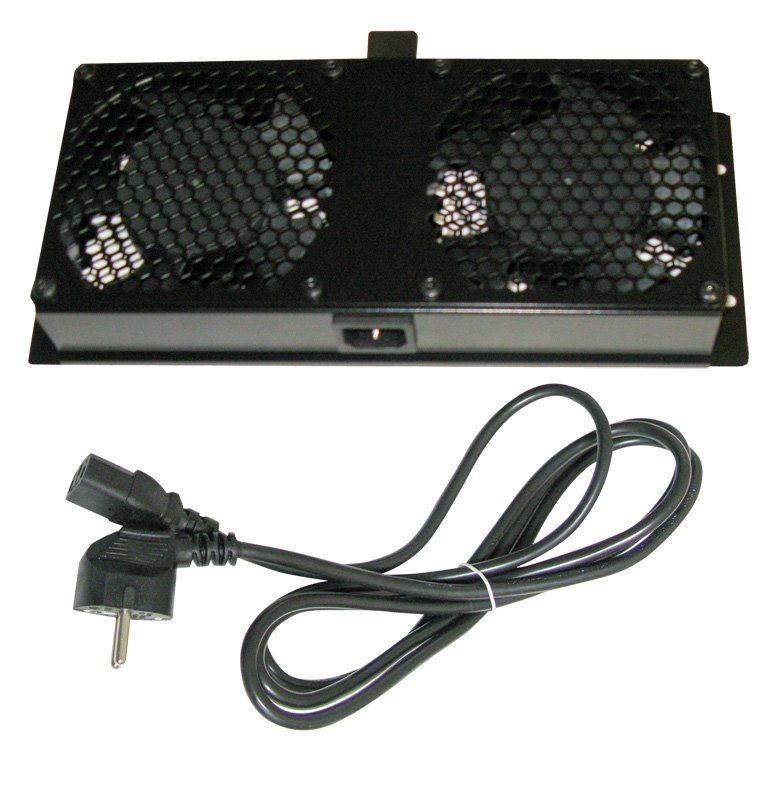 XtendLan Ventilace pro stojan. rozvaděče Telco hloubky 600,800,1000,1200mm, 2x ventilátor, napájecí kabel