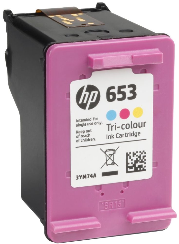 HP inkoustová náplň 653 tříbarevná