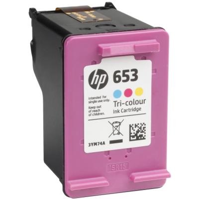 HP inkoustová náplň 653 tříbarevná