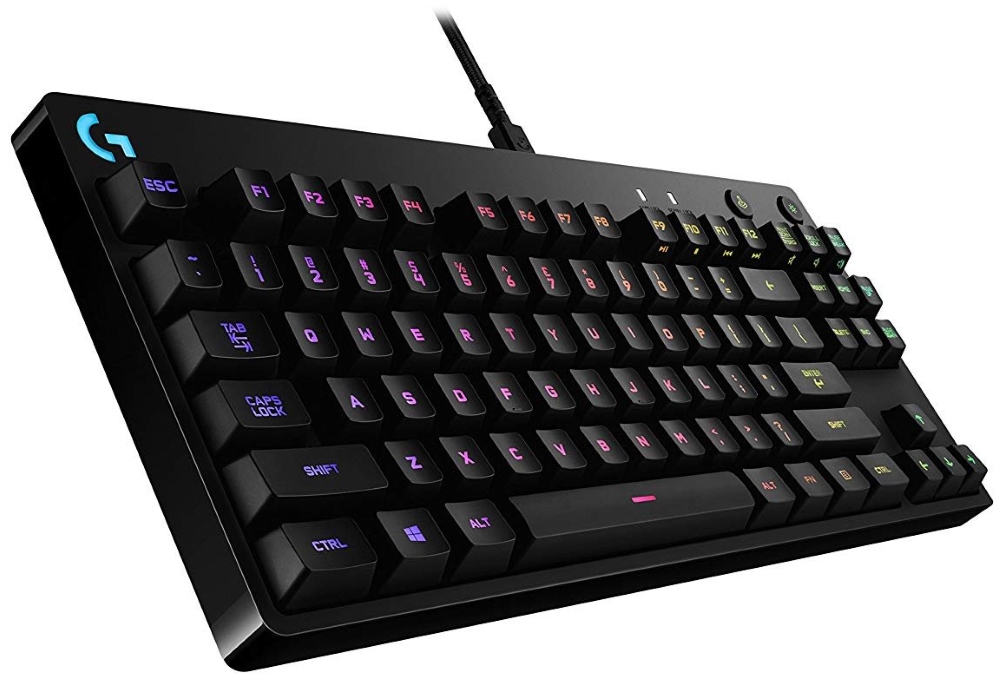 Logitech herní klávesnice G PRO RGB/ mechanická/ GX Blue/ USB/ US layout/ černá