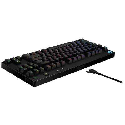 Logitech herní klávesnice G PRO RGB/ mechanická/ GX Blue/ USB/ US layout/ černá