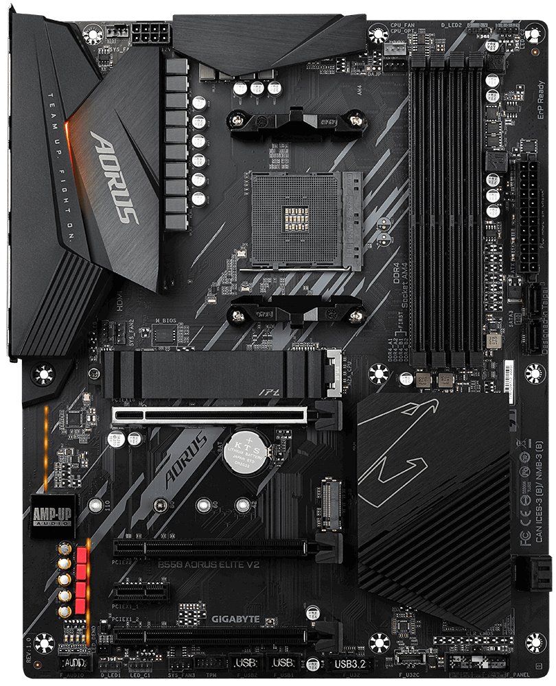 GIGABYTE B550 AORUS ELITE V2 / AMD B550 / AM4 / 4x DDR4 / 2x M.2 / HDMI / DP / ATX