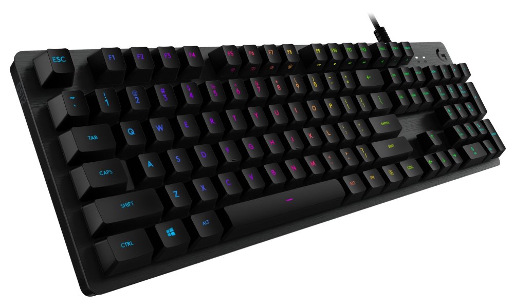 Logitech herní klávesnice G512 LIGHTSYNC RGB/ mechanická/ GX Brown/ USB/ US layout/ Carbon