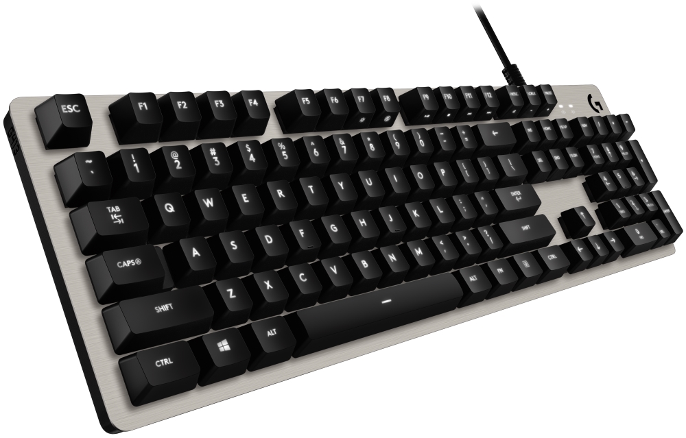 Logitech herní klávesnice G413/ mechanická/ Romer-G/ USB/ US layout/ Stříbrná