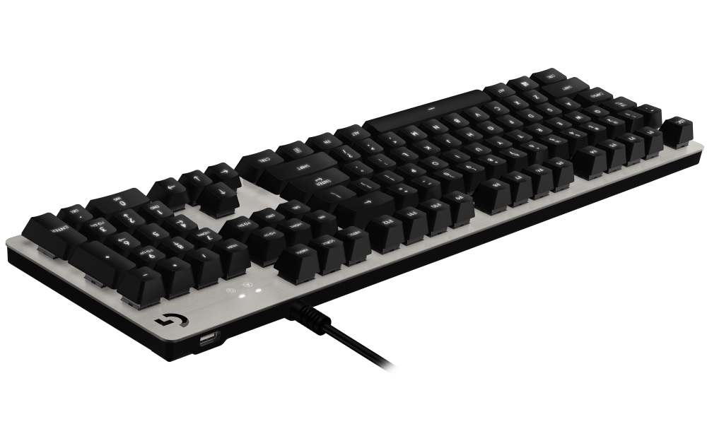 Logitech herní klávesnice G413/ mechanická/ Romer-G/ USB/ US layout/ Stříbrná