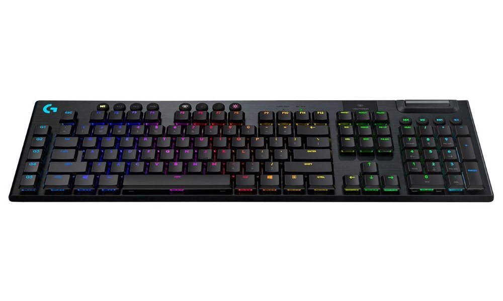 Logitech herní klávesnice G915 LIGHTSYNC RGB/ mechanická/ bezdrátová/ GL taktilní/ USB/ US layout/ Carbon