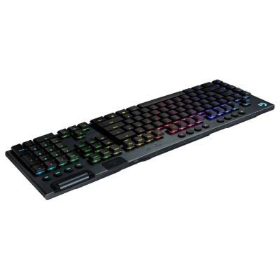 Logitech herní klávesnice G915 LIGHTSYNC RGB/ mechanická/ bezdrátová/ GL taktilní/ USB/ US layout/ Carbon