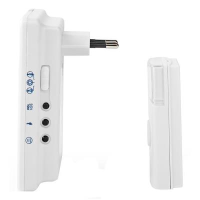 NEDIS sada bezdrátového domovního zvonku/ napájení ze sítě/ 36 melodií/ dosah 300 m/ 80 dB/ bílá