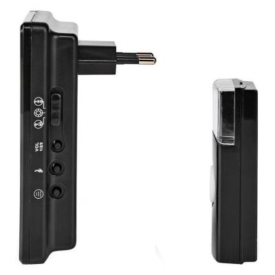 NEDIS sada bezdrátového domovního zvonku/ napájení ze sítě/ 36 melodií/ dosah 300 m/ 80 dB/ černá