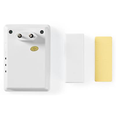 NEDIS sada bezdrátového domovního zvonku/ napájení ze sítě/ 36 melodií/ dosah 300 m/ 80 dB/ bílá