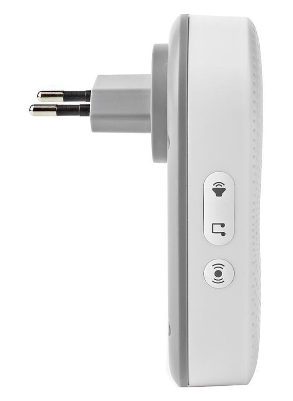 NEDIS sada bezdrátového domovního zvonku/ napájení ze sítě/ 36 melodií/ dosah 300 m/ 80 dB/ bílá