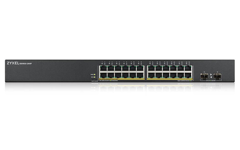 ZyXEL GS1900-24HP v2, 24-port GbE L2 PoE Smart Switch, rackmount, 170 Watt